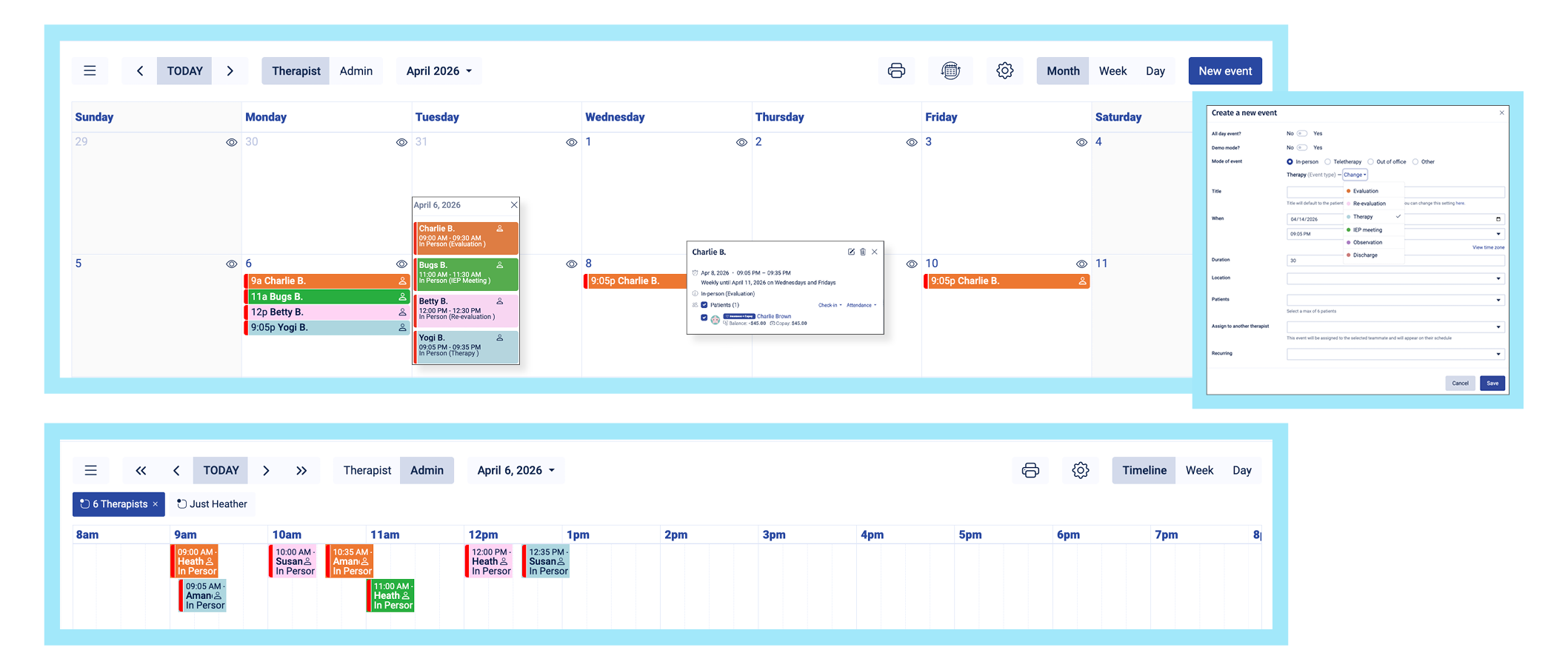 Ambiki scheduling interface